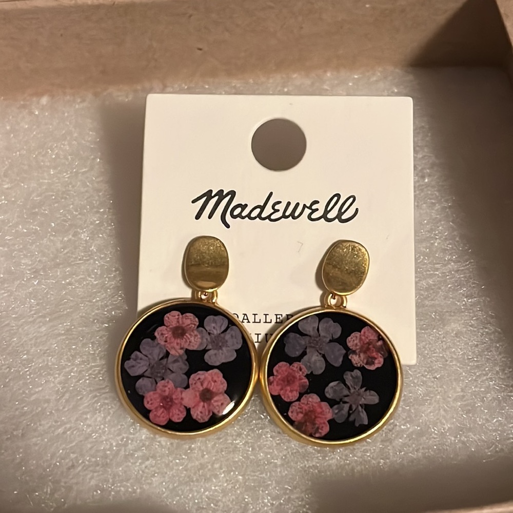 Floral drop earrings Madewell new with tags